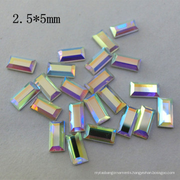 2.5*5mm Ab Crystal Rectangle Hotfix Rhinestone for Wholesale